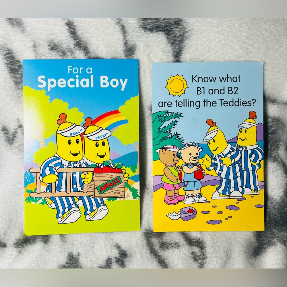 1997 BANANAS IN PYJAMAS Vintage Carlton Cards Birthday Cards - Set of 2